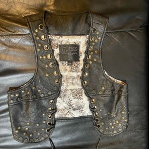 vintage leather guess vest